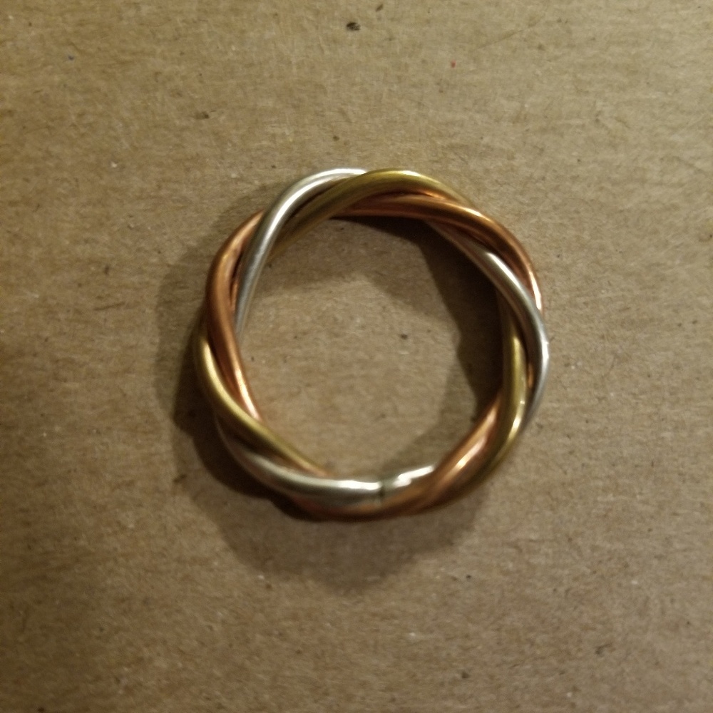 Size 9 Tri-Colored Metal Ring
